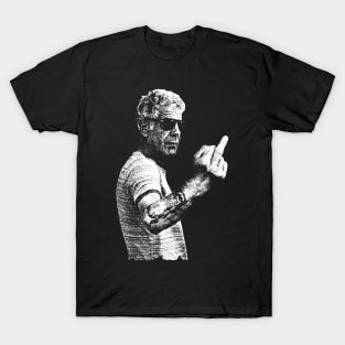 Anthony Bourdain middle finger pose T-Shirt